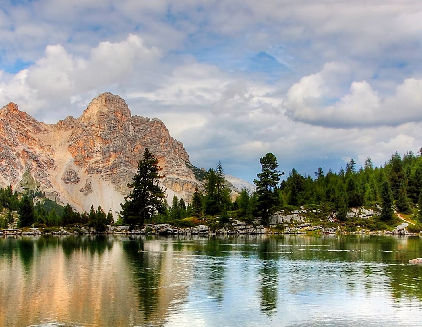 Mountain lake with reflection